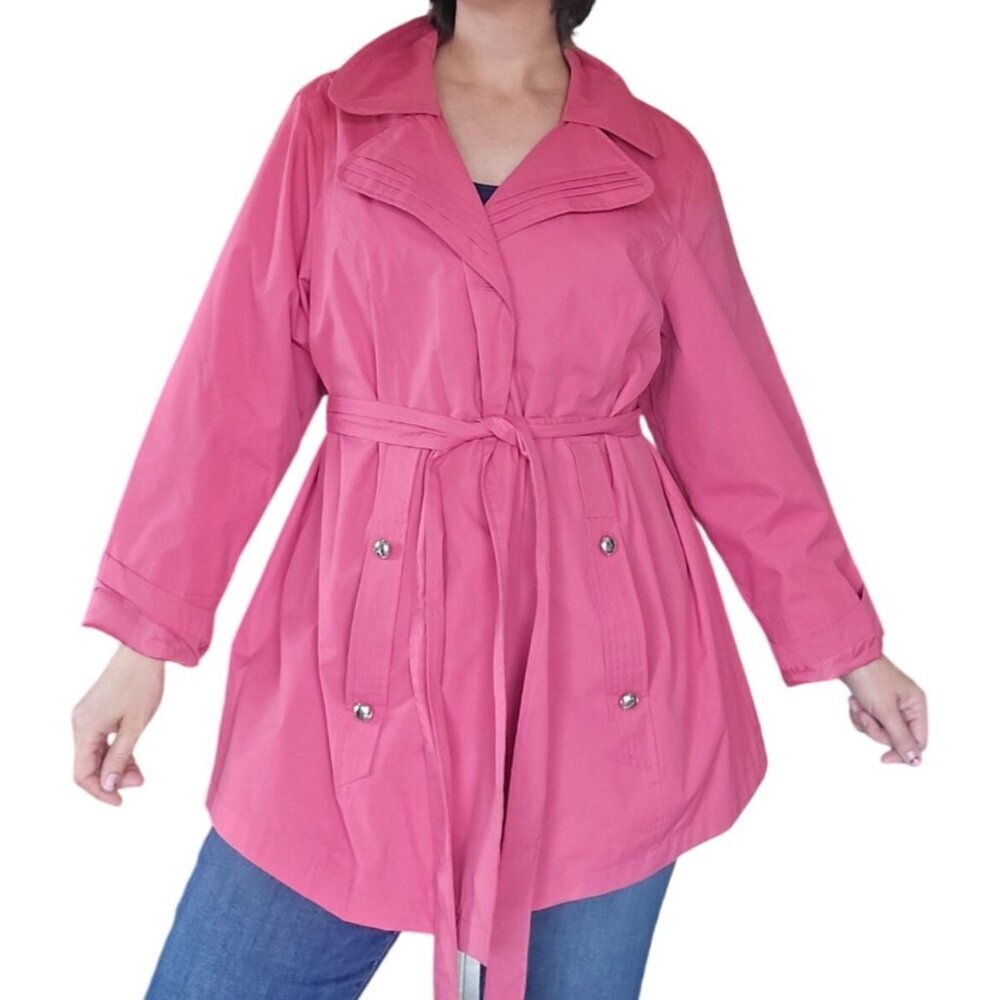 Vintage 1990s Weather Tamer Pink Raincoat Jacket Women's Size 1X Outdoor Sporty